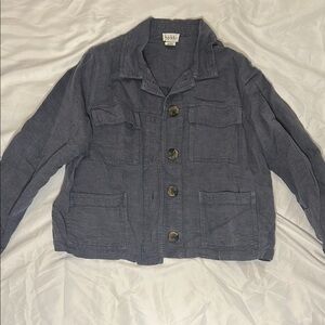 Nicole Miller Gray Lightweight Shirt Jacket
